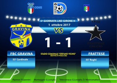 5a Giornata LND 2017/2018: FBC Gravina- Frattese